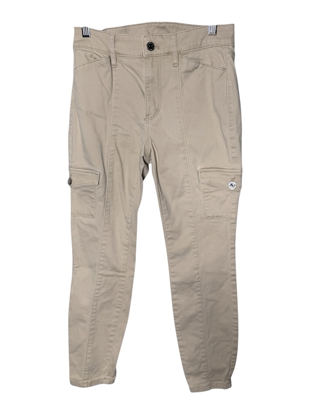 White House Black Market Beige Tan Skinny Utility Cargo Pants Size 0